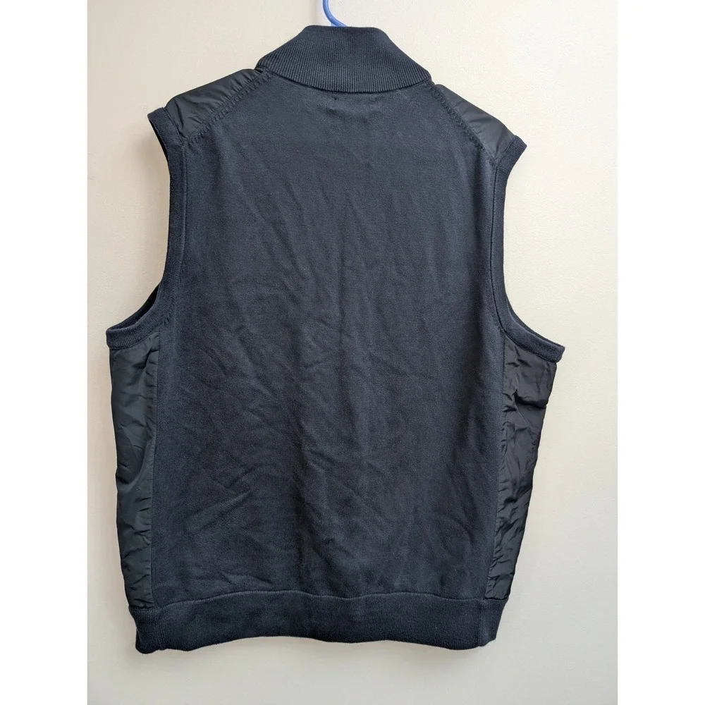 A9‎ Polo Ralph Lauren Men's XL Black Woven Knit Hybrid Vest
